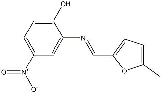 2-{[(E)-(5-methyl-2-furyl)methylidene]amino}-4-nitrophenol Struktur