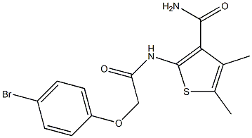 2-{[2-(4-bromophenoxy)acetyl]amino}-4,5-dimethyl-3-thiophenecarboxamide Struktur