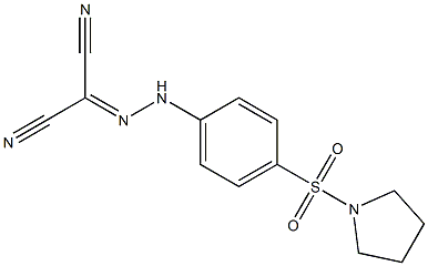 2-{2-[4-(1-pyrrolidinylsulfonyl)phenyl]hydrazono}malononitrile Struktur