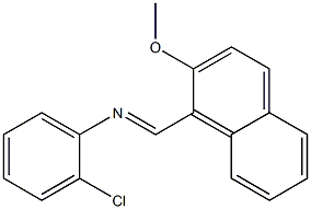 N-(2-chlorophenyl)-N-[(E)-(2-methoxy-1-naphthyl)methylidene]amine Struktur