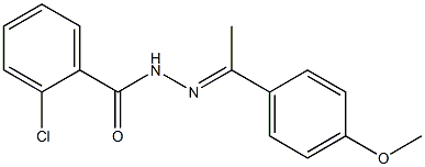 2-chloro-N'-[(E)-1-(4-methoxyphenyl)ethylidene]benzohydrazide Struktur