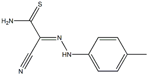 2-cyano-2-[(E)-2-(4-methylphenyl)hydrazono]ethanethioamide Struktur