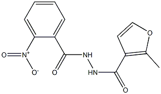 2-methyl-N'-(2-nitrobenzoyl)-3-furohydrazide Struktur