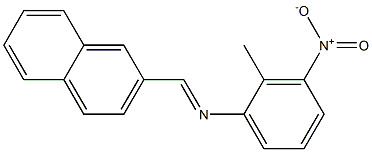 N-(2-methyl-3-nitrophenyl)-N-[(E)-2-naphthylmethylidene]amine Struktur