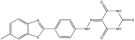 2-thioxodihydro-4,5,6(1H)-pyrimidinetrione 5-{N-[4-(6-methyl-1,3-benzothiazol-2-yl)phenyl]hydrazone} Struktur