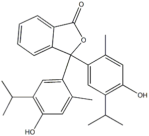 3,3-bis(4-hydroxy-5-isopropyl-2-methylphenyl)-2-benzofuran-1(3H)-one Struktur