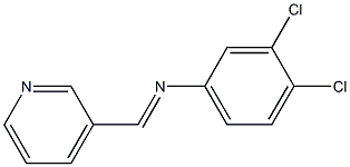 N-(3,4-dichlorophenyl)-N-[(E)-3-pyridinylmethylidene]amine Struktur