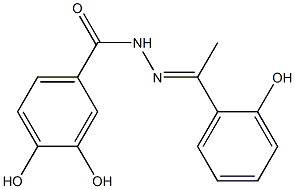 3,4-dihydroxy-N'-[(E)-1-(2-hydroxyphenyl)ethylidene]benzohydrazide Struktur