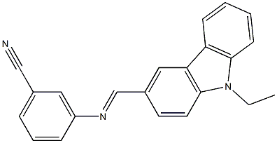 3-{[(E)-(9-ethyl-9H-carbazol-3-yl)methylidene]amino}benzonitrile Struktur