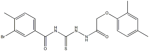 3-bromo-N-({2-[2-(2,4-dimethylphenoxy)acetyl]hydrazino}carbothioyl)-4-methylbenzamide Struktur