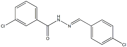 3-chloro-N'-[(E)-(4-chlorophenyl)methylidene]benzohydrazide Struktur