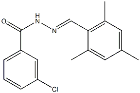 3-chloro-N'-[(E)-mesitylmethylidene]benzohydrazide Struktur