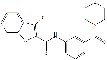 3-chloro-N-[3-(4-morpholinylcarbonyl)phenyl]-1-benzothiophene-2-carboxamide Struktur