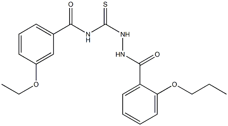 3-ethoxy-N-{[2-(2-propoxybenzoyl)hydrazino]carbothioyl}benzamide Struktur