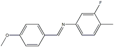 N-(3-fluoro-4-methylphenyl)-N-[(E)-(4-methoxyphenyl)methylidene]amine Struktur