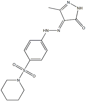 3-methyl-1H-pyrazole-4,5-dione 4-{N-[4-(1-piperidinylsulfonyl)phenyl]hydrazone} Struktur