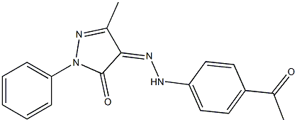 3-methyl-1-phenyl-1H-pyrazole-4,5-dione 4-[N-(4-acetylphenyl)hydrazone] Struktur