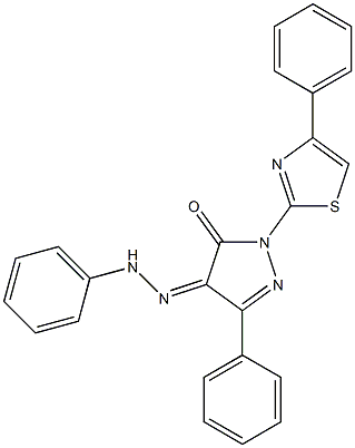 3-phenyl-1-(4-phenyl-1,3-thiazol-2-yl)-1H-pyrazole-4,5-dione 4-(N-phenylhydrazone) Struktur