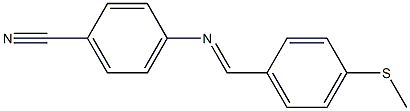 4-({(E)-[4-(methylsulfanyl)phenyl]methylidene}amino)benzonitrile Struktur