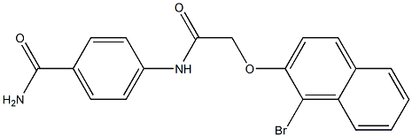 4-({2-[(1-bromo-2-naphthyl)oxy]acetyl}amino)benzamide Struktur