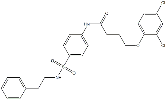 4-(2,4-dichlorophenoxy)-N-{4-[(phenethylamino)sulfonyl]phenyl}butanamide Struktur