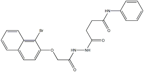 4-(2-{2-[(1-bromo-2-naphthyl)oxy]acetyl}hydrazino)-4-oxo-N-phenylbutanamide Struktur