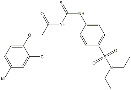 4-[({[2-(4-bromo-2-chlorophenoxy)acetyl]amino}carbothioyl)amino]-N,N-diethylbenzenesulfonamide Struktur