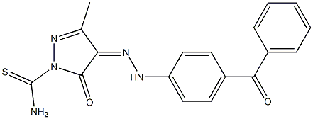 4-[(Z)-2-(4-benzoylphenyl)hydrazono]-3-methyl-5-oxo-1H-pyrazole-1(5H)-carbothioamide Struktur