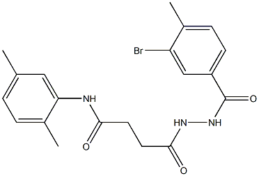 4-[2-(3-bromo-4-methylbenzoyl)hydrazino]-N-(2,5-dimethylphenyl)-4-oxobutanamide Struktur