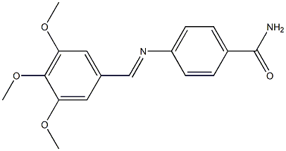 4-{[(E)-(3,4,5-trimethoxyphenyl)methylidene]amino}benzamide Struktur