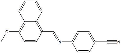 4-{[(E)-(4-methoxy-1-naphthyl)methylidene]amino}benzonitrile Struktur