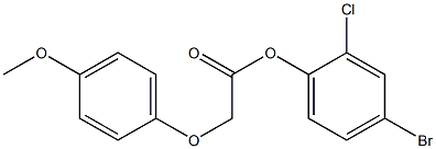 4-bromo-2-chlorophenyl 2-(4-methoxyphenoxy)acetate Struktur