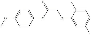 4-methoxyphenyl 2-(2,5-dimethylphenoxy)acetate Struktur