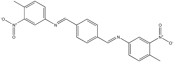 N-(4-methyl-3-nitrophenyl)-N-[(E)-(4-{[(4-methyl-3-nitrophenyl)imino]methyl}phenyl)methylidene]amine Struktur