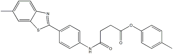 4-methylphenyl 4-[4-(6-methyl-1,3-benzothiazol-2-yl)anilino]-4-oxobutanoate Struktur