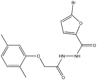 5-bromo-N'-[2-(2,5-dimethylphenoxy)acetyl]-2-furohydrazide Struktur