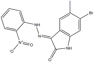 6-bromo-5-methyl-1H-indole-2,3-dione 3-[N-(2-nitrophenyl)hydrazone] Struktur