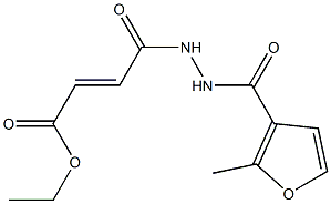 ethyl (E)-4-[2-(2-methyl-3-furoyl)hydrazino]-4-oxo-2-butenoate Struktur