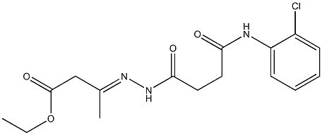 ethyl 3-{(E)-2-[4-(2-chloroanilino)-4-oxobutanoyl]hydrazono}butanoate Struktur