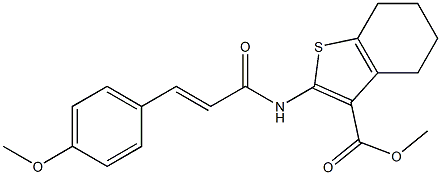 methyl 2-{[(E)-3-(4-methoxyphenyl)-2-propenoyl]amino}-4,5,6,7-tetrahydro-1-benzothiophene-3-carboxylate Struktur