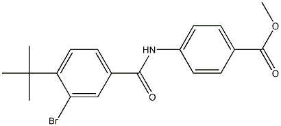 methyl 4-{[3-bromo-4-(tert-butyl)benzoyl]amino}benzoate Struktur