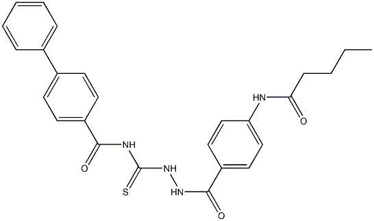 N-({2-[4-(pentanoylamino)benzoyl]hydrazino}carbothioyl)[1,1'-biphenyl]-4-carboxamide Struktur