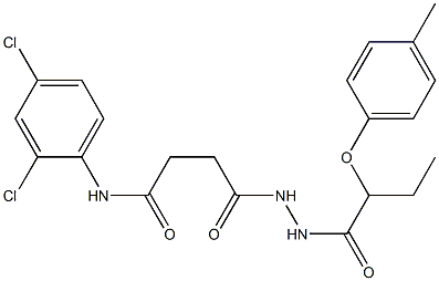 N-(2,4-dichlorophenyl)-4-{2-[2-(4-methylphenoxy)butanoyl]hydrazino}-4-oxobutanamide Struktur