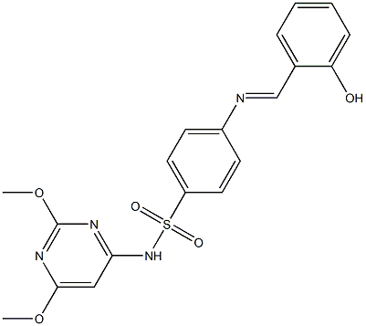 N-(2,6-dimethoxy-4-pyrimidinyl)-4-{[(E)-(2-hydroxyphenyl)methylidene]amino}benzenesulfonamide Struktur