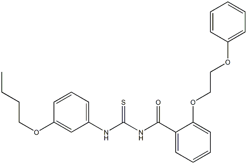 N-(3-butoxyphenyl)-N'-[2-(2-phenoxyethoxy)benzoyl]thiourea Struktur