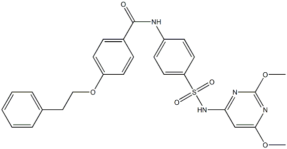 N-(4-{[(2,6-dimethoxy-4-pyrimidinyl)amino]sulfonyl}phenyl)-4-(phenethyloxy)benzamide Struktur