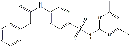 N-(4-{[(4,6-dimethyl-2-pyrimidinyl)amino]sulfonyl}phenyl)-2-phenylacetamide Struktur