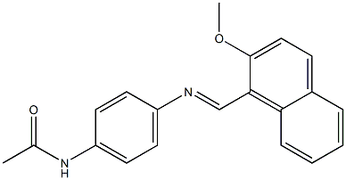 N-(4-{[(E)-(2-methoxy-1-naphthyl)methylidene]amino}phenyl)acetamide Struktur