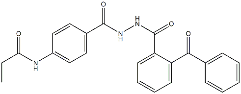 N-(4-{[2-(2-benzoylbenzoyl)hydrazino]carbonyl}phenyl)propanamide Struktur