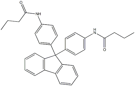 N-(4-{9-[4-(butyrylamino)phenyl]-9H-fluoren-9-yl}phenyl)butanamide Struktur